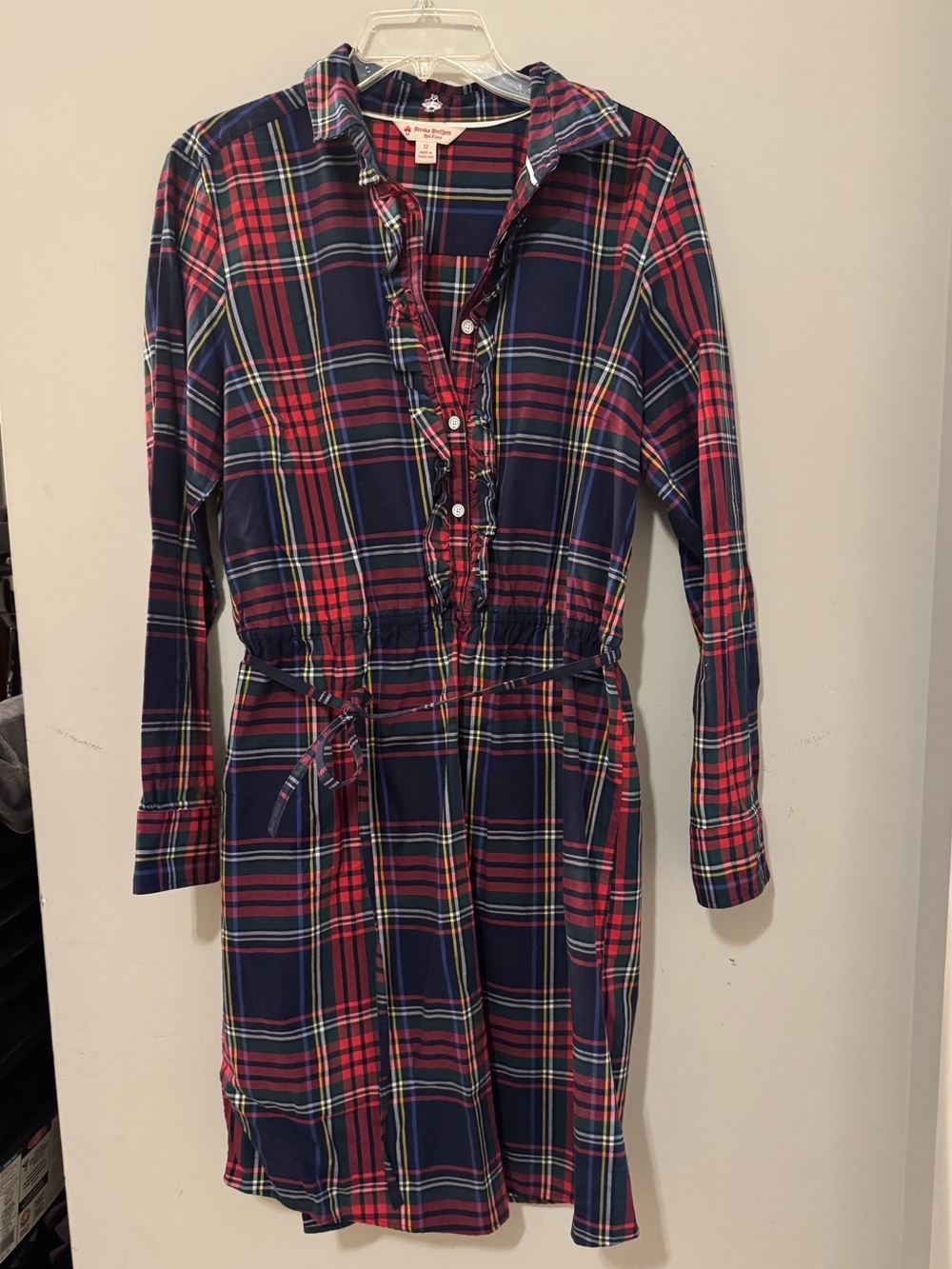 Brooks brothers Plaid Shirt Dress in Navy and Red - Picture 2 of 4